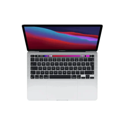 MacBook Pro 13 pouces M2 reconditionné argent avec Touch Bar, vu de dessus