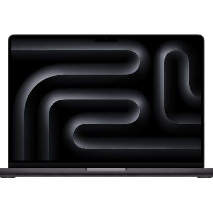 MacBook Pro 14 pouces M3 / M4 reconditionné noir sidéral, vu de face