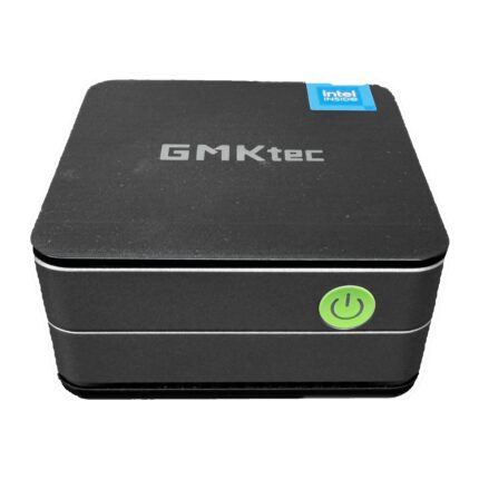 Mini PC GMKtec G2 Plus reconditionné, Intel N150, vu de face avec son bouton marche
